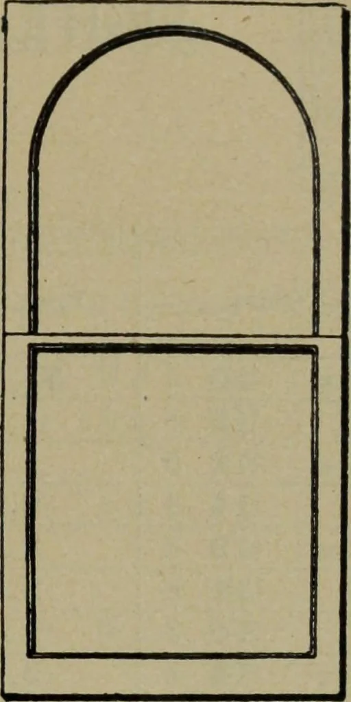 An illustration from Universal design book : containing official list prices of sash, doors and blinds ... official list prices of head, corner and base blocks ... official moulding book ... official list: window glass .., 1908, leaf 12