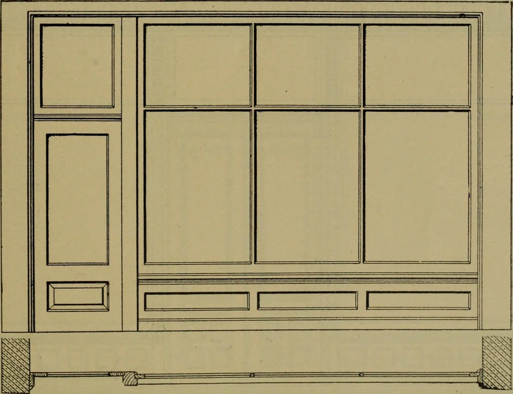 An illustration from Universal design book : containing official list prices of sash, doors and blinds ... official list prices of head, corner and base blocks ... official moulding book ... official list: window glass .., 1908, leaf 122