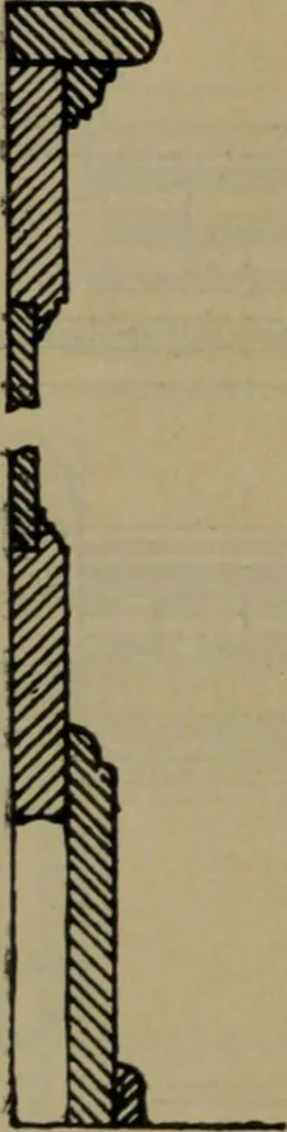 An illustration from Universal design book : containing official list prices of sash, doors and blinds ... official list prices of head, corner and base blocks ... official moulding book ... official list: window glass .., 1908, leaf 125