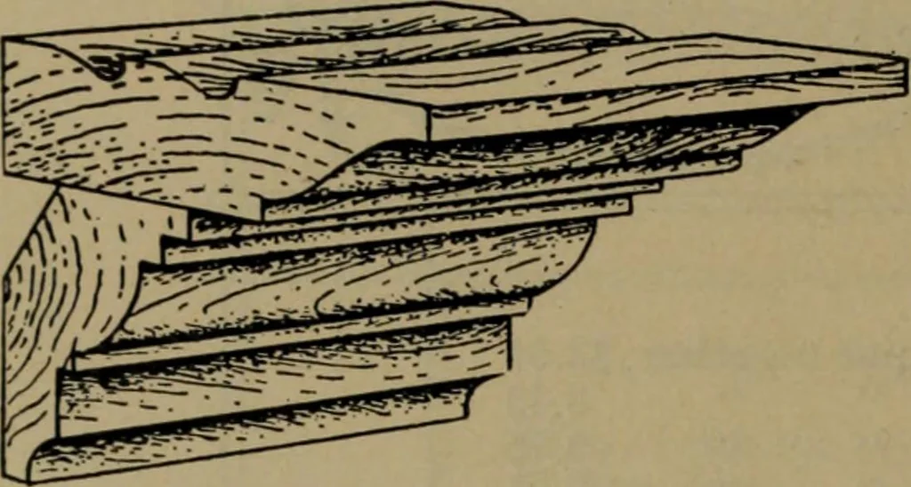 An illustration from Universal design book : containing official list prices of sash, doors and blinds ... official list prices of head, corner and base blocks ... official moulding book ... official list: window glass .., 1908, leaf 129