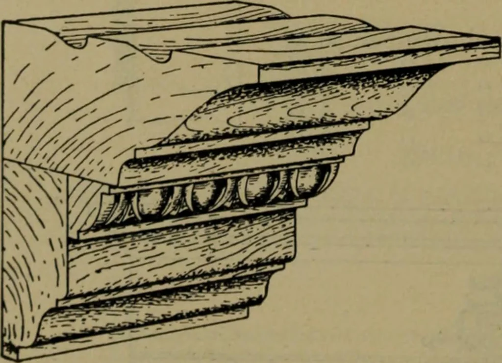 An illustration from Universal design book : containing official list prices of sash, doors and blinds ... official list prices of head, corner and base blocks ... official moulding book ... official list: window glass .., 1908, leaf 129