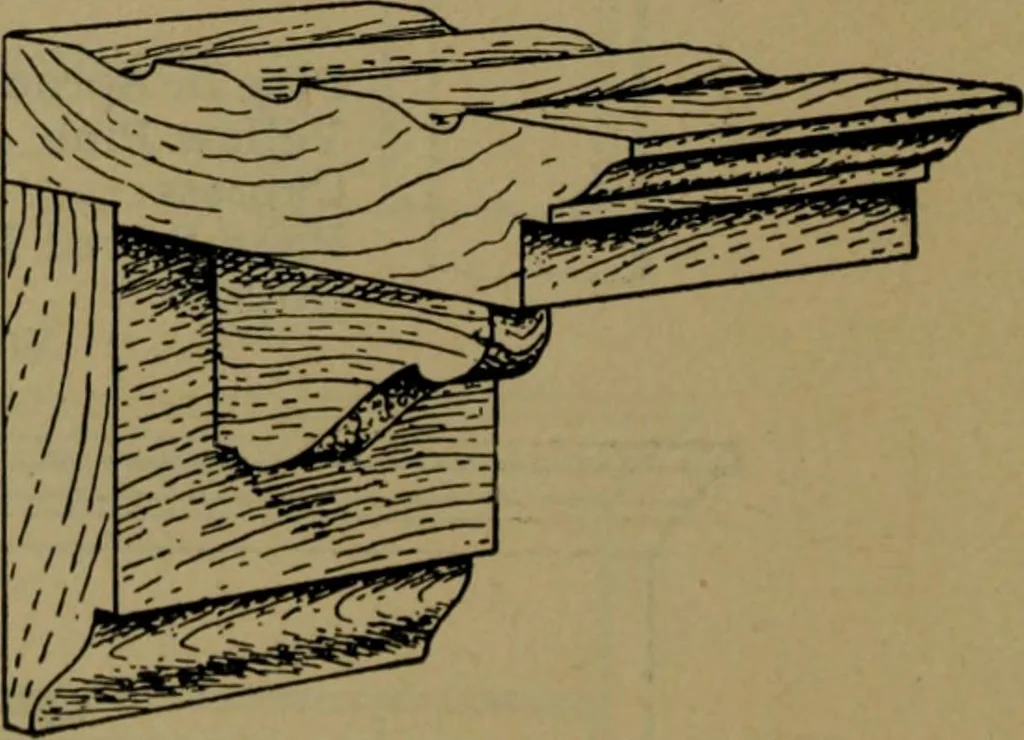 An illustration from Universal design book : containing official list prices of sash, doors and blinds ... official list prices of head, corner and base blocks ... official moulding book ... official list: window glass .., 1908, leaf 129