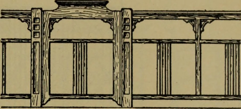 An illustration from Universal design book : containing official list prices of sash, doors and blinds ... official list prices of head, corner and base blocks ... official moulding book ... official list: window glass .., 1908, leaf 130