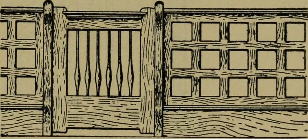 An illustration from Universal design book : containing official list prices of sash, doors and blinds ... official list prices of head, corner and base blocks ... official moulding book ... official list: window glass .., 1908, leaf 130