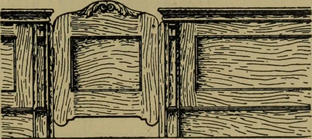 An illustration from Universal design book : containing official list prices of sash, doors and blinds ... official list prices of head, corner and base blocks ... official moulding book ... official list: window glass .., 1908, leaf 130