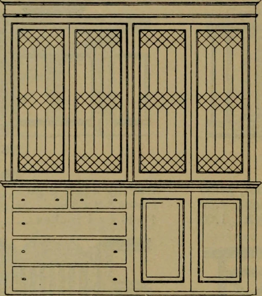 An illustration from Universal design book : containing official list prices of sash, doors and blinds ... official list prices of head, corner and base blocks ... official moulding book ... official list: window glass .., 1908, leaf 131