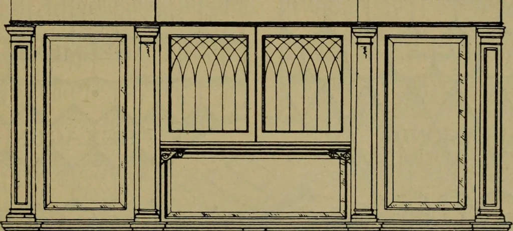 An illustration from Universal design book : containing official list prices of sash, doors and blinds ... official list prices of head, corner and base blocks ... official moulding book ... official list: window glass .., 1908, leaf 132
