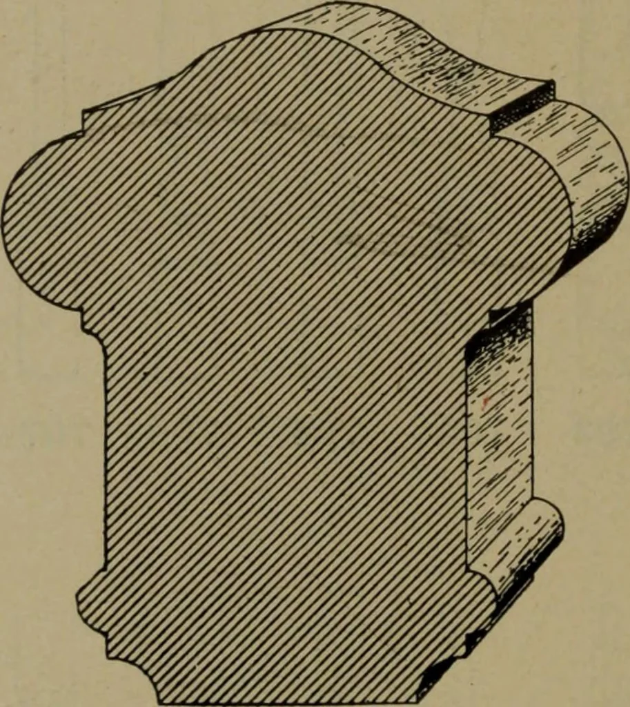 An illustration from Universal design book : containing official list prices of sash, doors and blinds ... official list prices of head, corner and base blocks ... official moulding book ... official list: window glass .., 1908, leaf 143