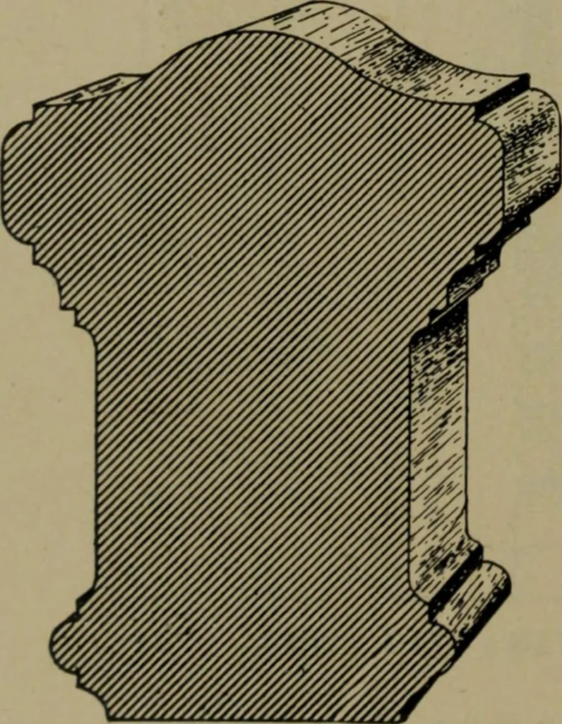An illustration from Universal design book : containing official list prices of sash, doors and blinds ... official list prices of head, corner and base blocks ... official moulding book ... official list: window glass .., 1908, leaf 143