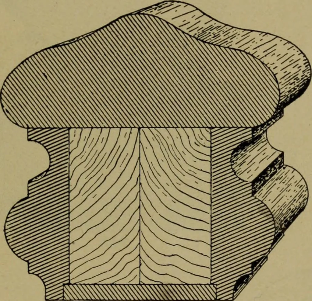 An illustration from Universal design book : containing official list prices of sash, doors and blinds ... official list prices of head, corner and base blocks ... official moulding book ... official list: window glass .., 1908, leaf 144