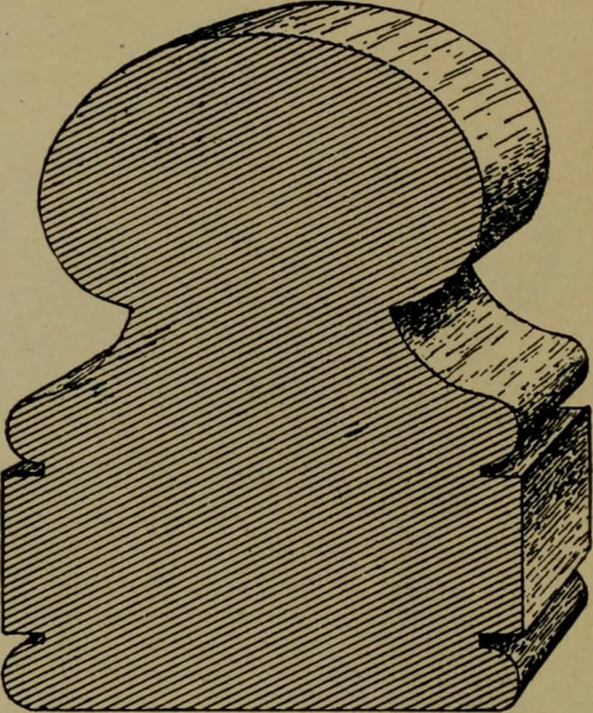 An illustration from Universal design book : containing official list prices of sash, doors and blinds ... official list prices of head, corner and base blocks ... official moulding book ... official list: window glass .., 1908, leaf 145