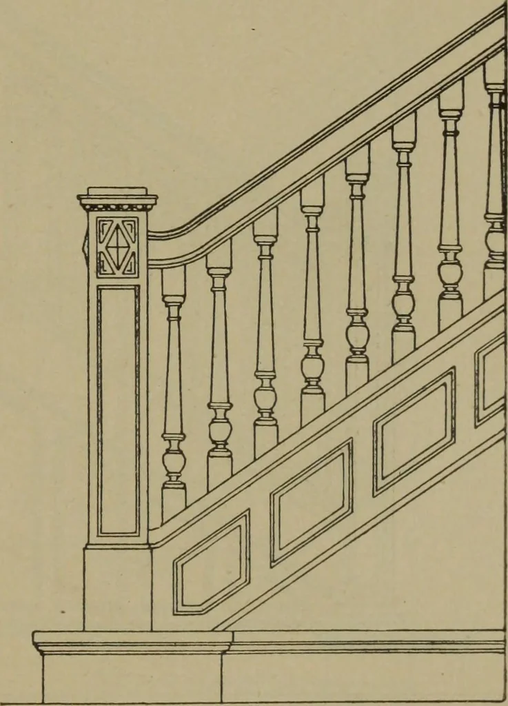 An illustration from Universal design book : containing official list prices of sash, doors and blinds ... official list prices of head, corner and base blocks ... official moulding book ... official list: window glass .., 1908, leaf 148