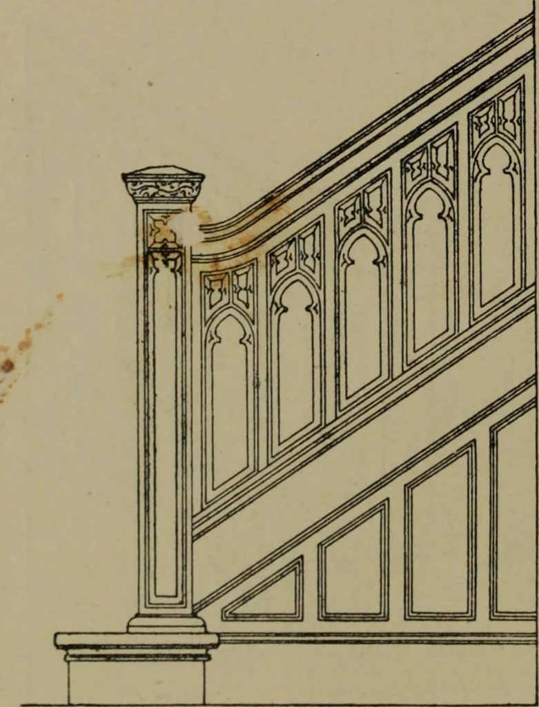 An illustration from Universal design book : containing official list prices of sash, doors and blinds ... official list prices of head, corner and base blocks ... official moulding book ... official list: window glass .., 1908, leaf 149