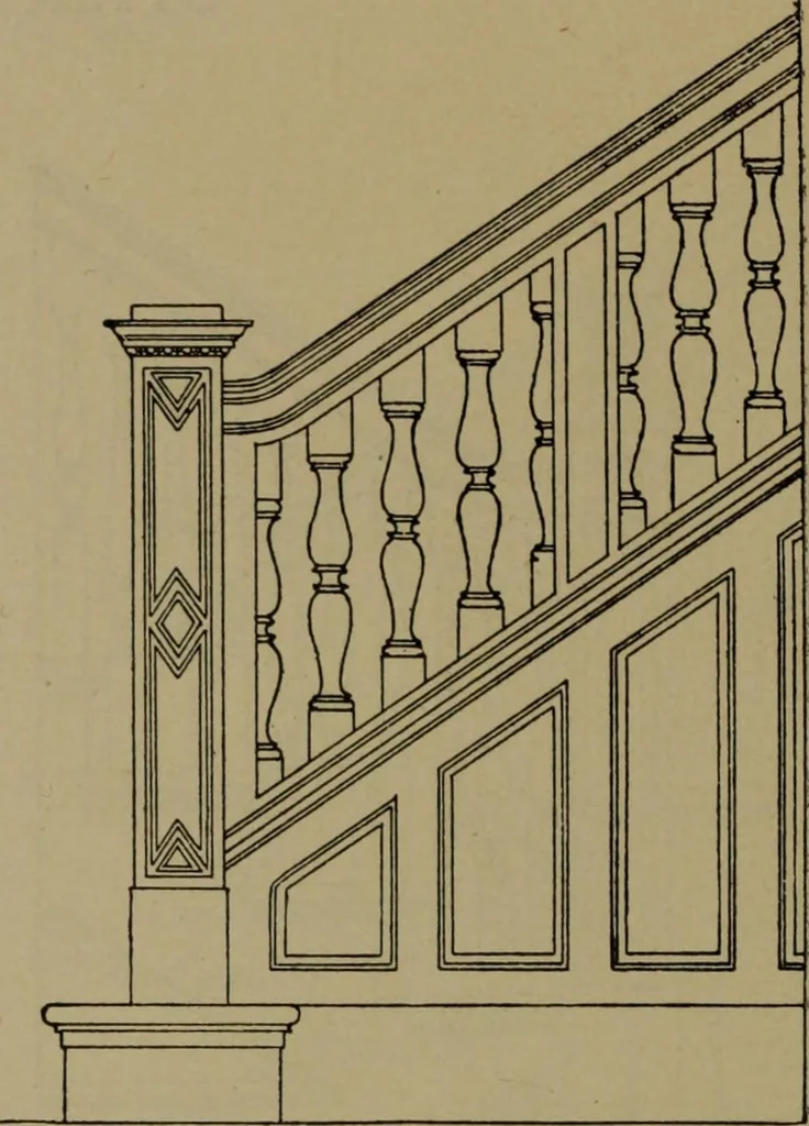 An illustration from Universal design book : containing official list prices of sash, doors and blinds ... official list prices of head, corner and base blocks ... official moulding book ... official list: window glass .., 1908, leaf 149