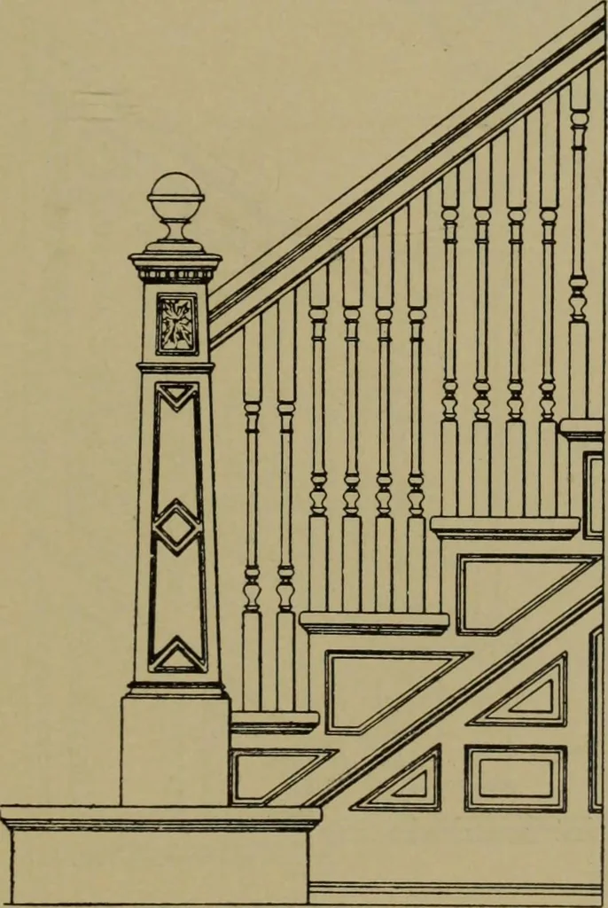 An illustration from Universal design book : containing official list prices of sash, doors and blinds ... official list prices of head, corner and base blocks ... official moulding book ... official list: window glass .., 1908, leaf 150
