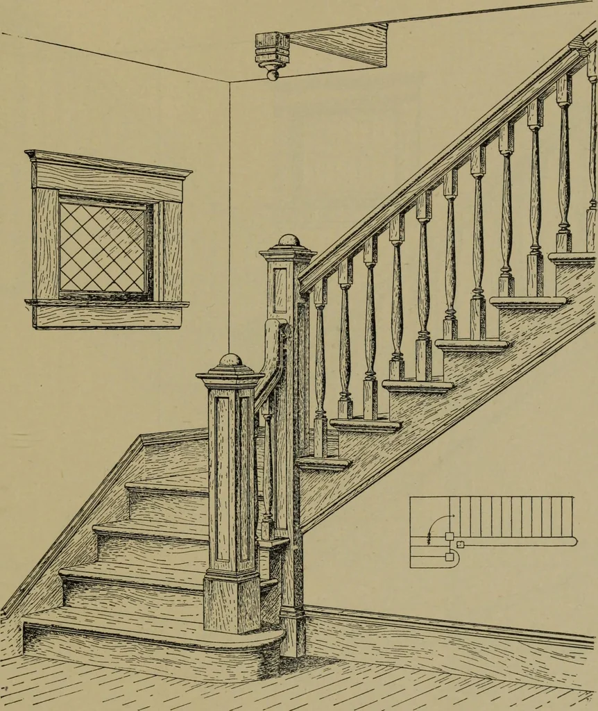 An illustration from Universal design book : containing official list prices of sash, doors and blinds ... official list prices of head, corner and base blocks ... official moulding book ... official list: window glass .., 1908, leaf 154