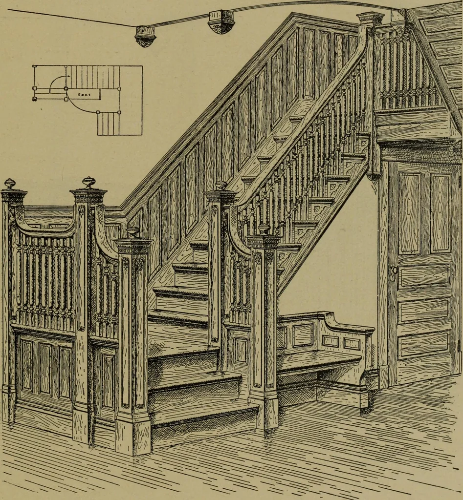 An illustration from Universal design book : containing official list prices of sash, doors and blinds ... official list prices of head, corner and base blocks ... official moulding book ... official list: window glass .., 1908, leaf 166