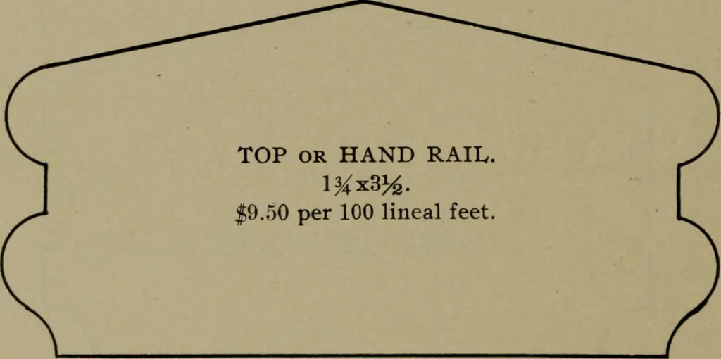 An illustration from Universal design book : containing official list prices of sash, doors and blinds ... official list prices of head, corner and base blocks ... official moulding book ... official list: window glass .., 1908, leaf 179