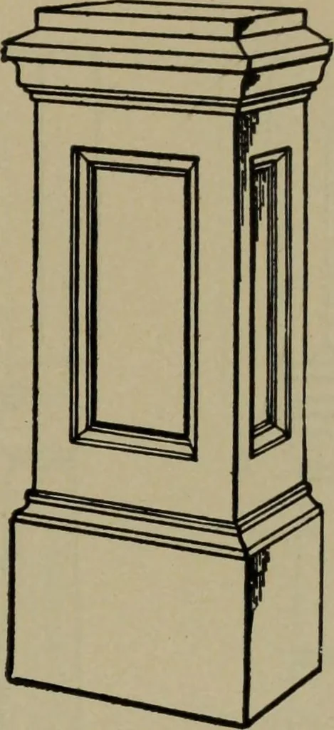 An illustration from Universal design book : containing official list prices of sash, doors and blinds ... official list prices of head, corner and base blocks ... official moulding book ... official list: window glass .., 1908, leaf 184