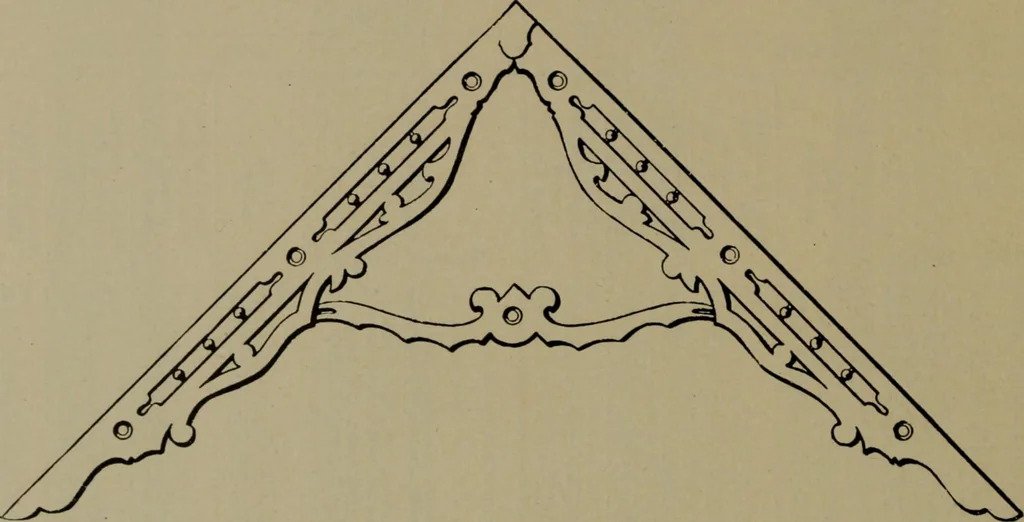 An illustration from Universal design book : containing official list prices of sash, doors and blinds ... official list prices of head, corner and base blocks ... official moulding book ... official list: window glass .., 1908, leaf 195