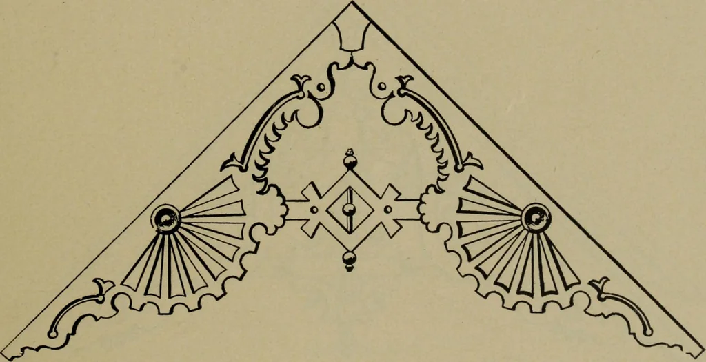 An illustration from Universal design book : containing official list prices of sash, doors and blinds ... official list prices of head, corner and base blocks ... official moulding book ... official list: window glass .., 1908, leaf 196
