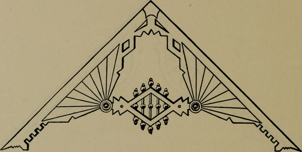 An illustration from Universal design book : containing official list prices of sash, doors and blinds ... official list prices of head, corner and base blocks ... official moulding book ... official list: window glass .., 1908, leaf 197
