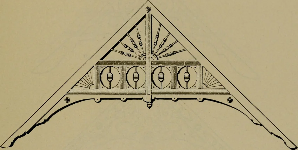 An illustration from Universal design book : containing official list prices of sash, doors and blinds ... official list prices of head, corner and base blocks ... official moulding book ... official list: window glass .., 1908, leaf 198