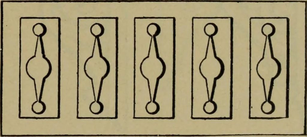 An illustration from Universal design book : containing official list prices of sash, doors and blinds ... official list prices of head, corner and base blocks ... official moulding book ... official list: window glass .., 1908, leaf 208