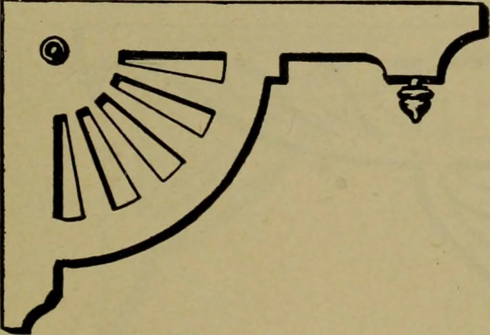 An illustration from Universal design book : containing official list prices of sash, doors and blinds ... official list prices of head, corner and base blocks ... official moulding book ... official list: window glass .., 1908, leaf 212