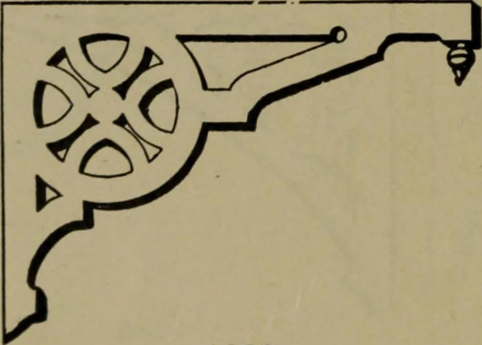 An illustration from Universal design book : containing official list prices of sash, doors and blinds ... official list prices of head, corner and base blocks ... official moulding book ... official list: window glass .., 1908, leaf 213