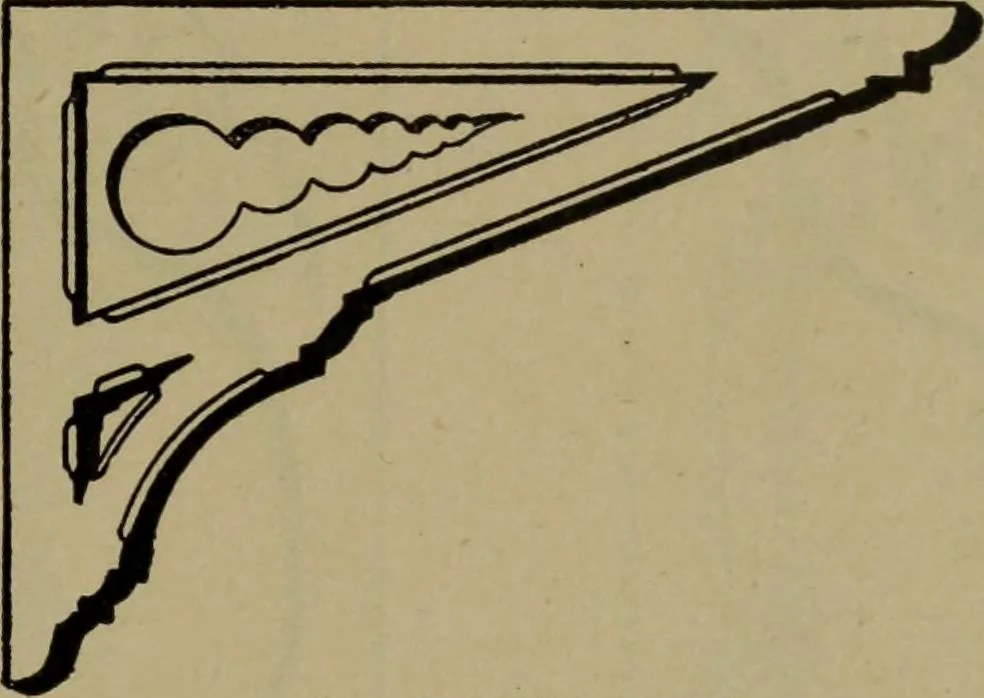 An illustration from Universal design book : containing official list prices of sash, doors and blinds ... official list prices of head, corner and base blocks ... official moulding book ... official list: window glass .., 1908, leaf 214