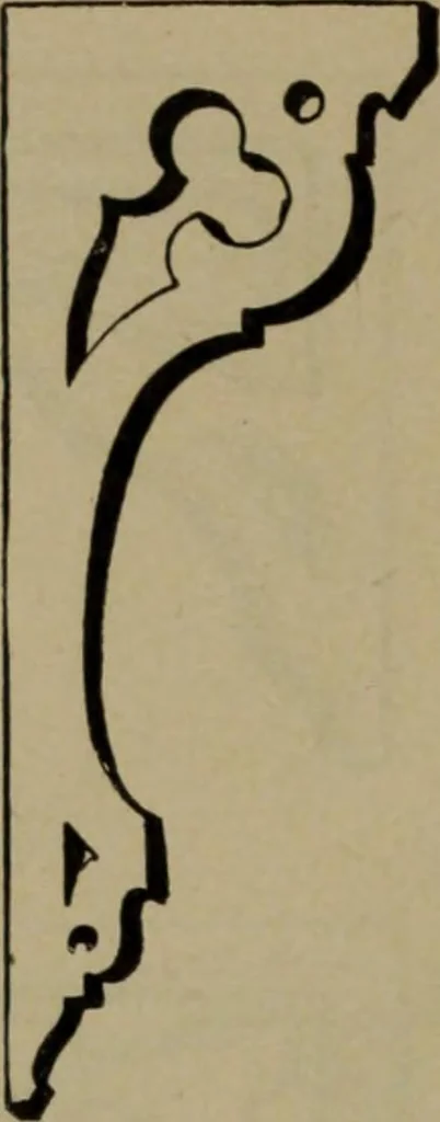 An illustration from Universal design book : containing official list prices of sash, doors and blinds ... official list prices of head, corner and base blocks ... official moulding book ... official list: window glass .., 1908, leaf 215