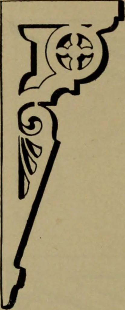 An illustration from Universal design book : containing official list prices of sash, doors and blinds ... official list prices of head, corner and base blocks ... official moulding book ... official list: window glass .., 1908, leaf 215
