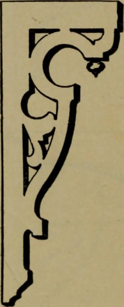 An illustration from Universal design book : containing official list prices of sash, doors and blinds ... official list prices of head, corner and base blocks ... official moulding book ... official list: window glass .., 1908, leaf 215