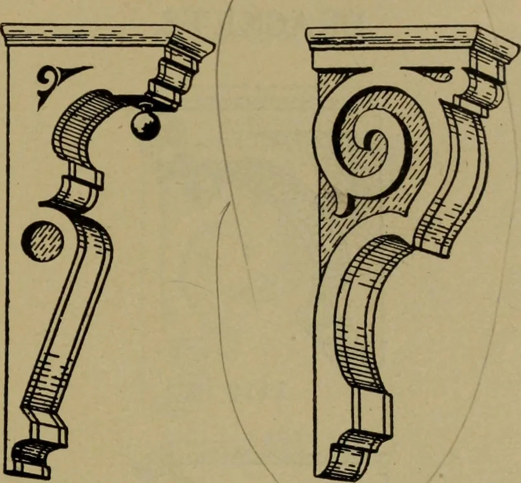 An illustration from Universal design book : containing official list prices of sash, doors and blinds ... official list prices of head, corner and base blocks ... official moulding book ... official list: window glass .., 1908, leaf 216