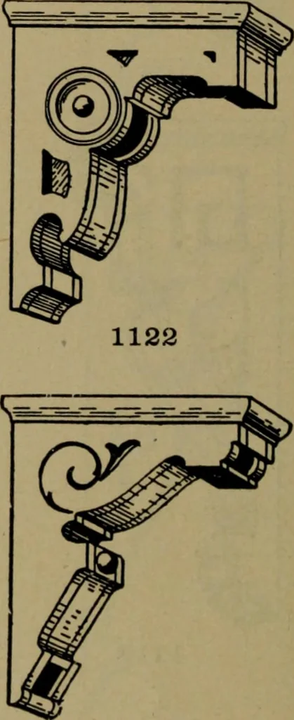 An illustration from Universal design book : containing official list prices of sash, doors and blinds ... official list prices of head, corner and base blocks ... official moulding book ... official list: window glass .., 1908, leaf 217