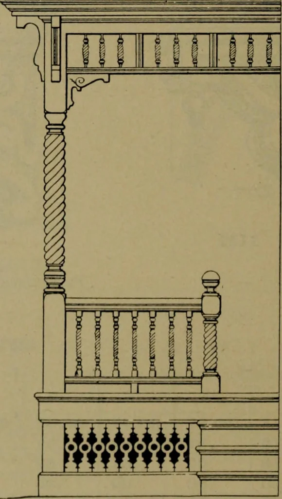 An illustration from Universal design book : containing official list prices of sash, doors and blinds ... official list prices of head, corner and base blocks ... official moulding book ... official list: window glass .., 1908, leaf 219
