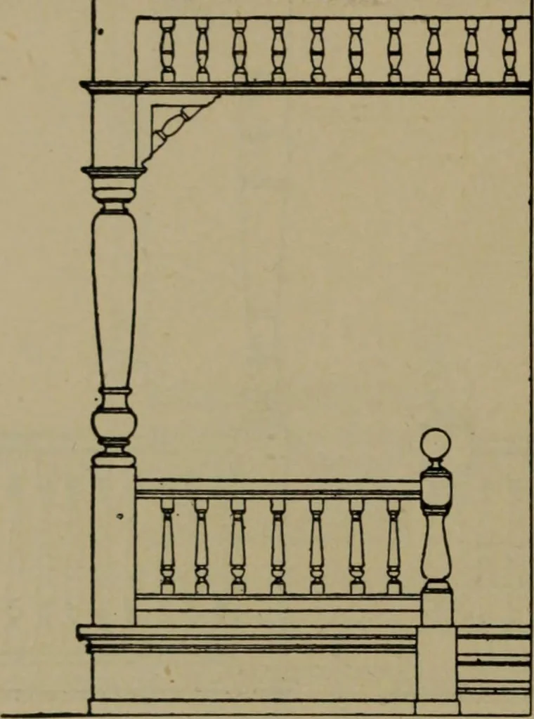 An illustration from Universal design book : containing official list prices of sash, doors and blinds ... official list prices of head, corner and base blocks ... official moulding book ... official list: window glass .., 1908, leaf 221