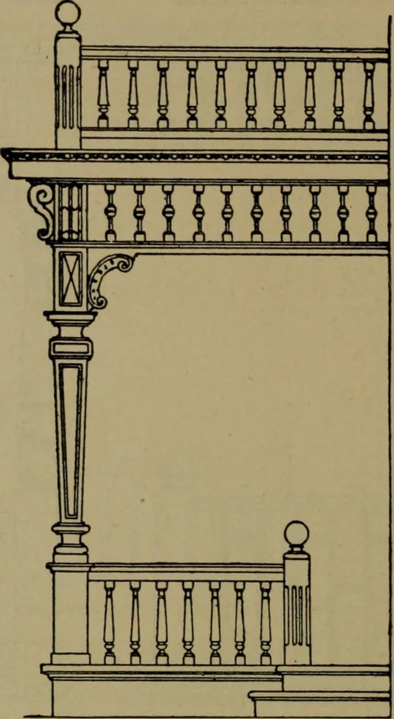 An illustration from Universal design book : containing official list prices of sash, doors and blinds ... official list prices of head, corner and base blocks ... official moulding book ... official list: window glass .., 1908, leaf 221
