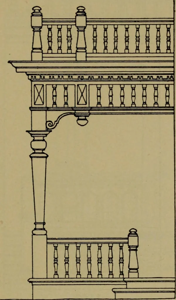 An illustration from Universal design book : containing official list prices of sash, doors and blinds ... official list prices of head, corner and base blocks ... official moulding book ... official list: window glass .., 1908, leaf 222