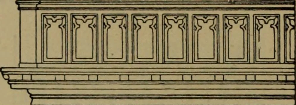 An illustration from Universal design book : containing official list prices of sash, doors and blinds ... official list prices of head, corner and base blocks ... official moulding book ... official list: window glass .., 1908, leaf 223
