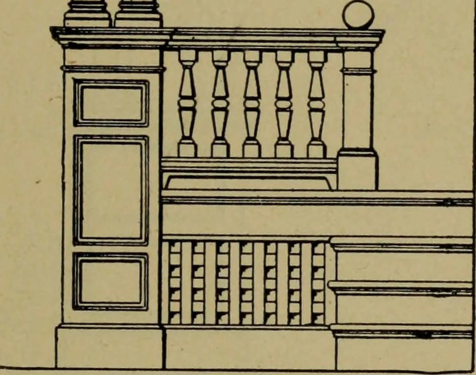 An illustration from Universal design book : containing official list prices of sash, doors and blinds ... official list prices of head, corner and base blocks ... official moulding book ... official list: window glass .., 1908, leaf 224