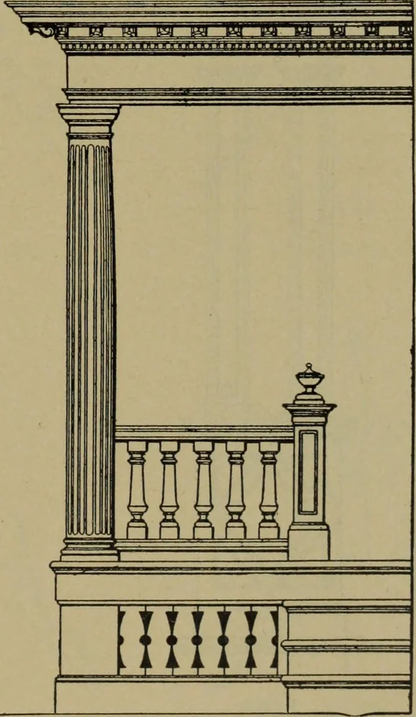 An illustration from Universal design book : containing official list prices of sash, doors and blinds ... official list prices of head, corner and base blocks ... official moulding book ... official list: window glass .., 1908, leaf 224