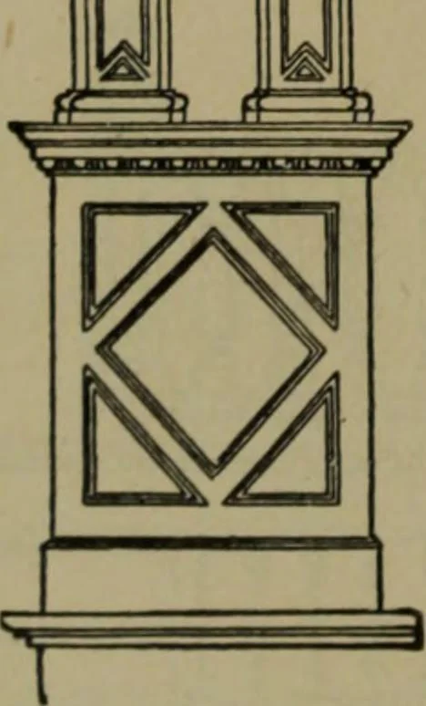 An illustration from Universal design book : containing official list prices of sash, doors and blinds ... official list prices of head, corner and base blocks ... official moulding book ... official list: window glass .., 1908, leaf 225