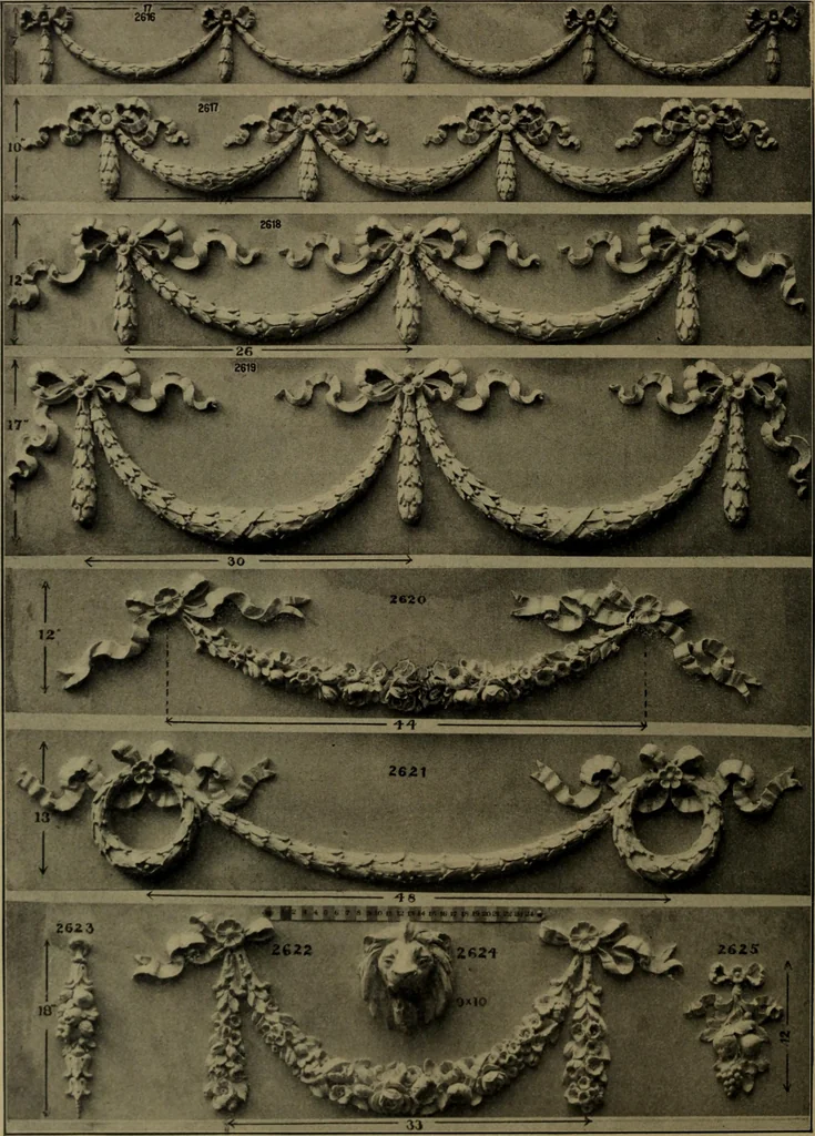 An illustration from Universal design book : containing official list prices of sash, doors and blinds ... official list prices of head, corner and base blocks ... official moulding book ... official list: window glass .., 1908, leaf 237