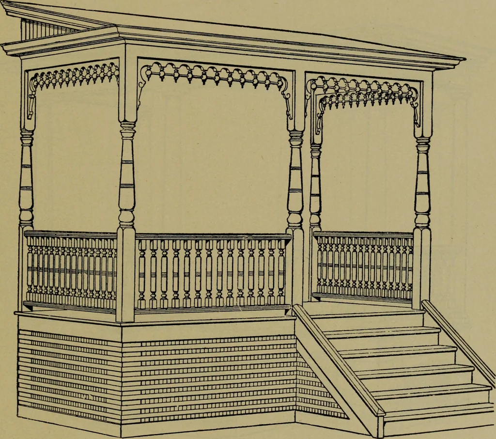 An illustration from Universal design book : containing official list prices of sash, doors and blinds ... official list prices of head, corner and base blocks ... official moulding book ... official list: window glass .., 1908, leaf 240