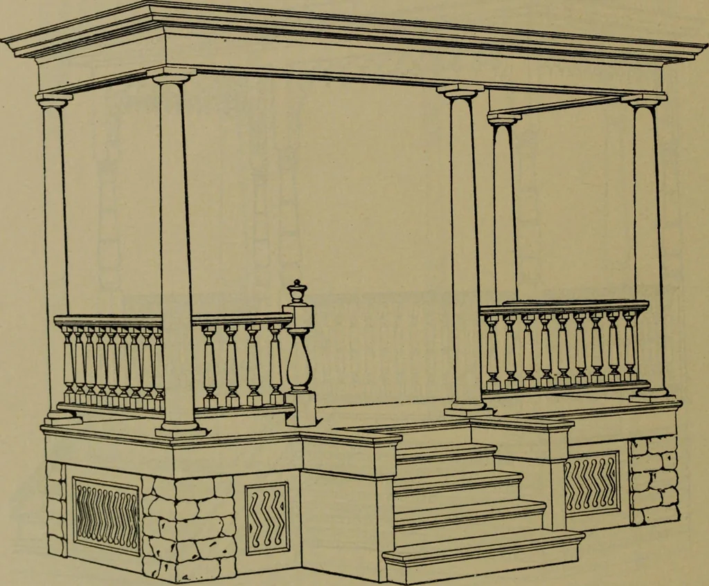 An illustration from Universal design book : containing official list prices of sash, doors and blinds ... official list prices of head, corner and base blocks ... official moulding book ... official list: window glass .., 1908, leaf 241