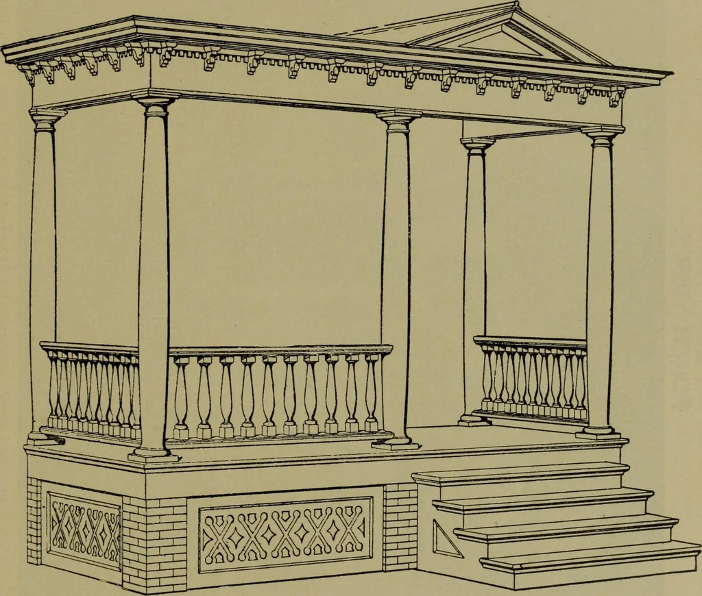 An illustration from Universal design book : containing official list prices of sash, doors and blinds ... official list prices of head, corner and base blocks ... official moulding book ... official list: window glass .., 1908, leaf 242