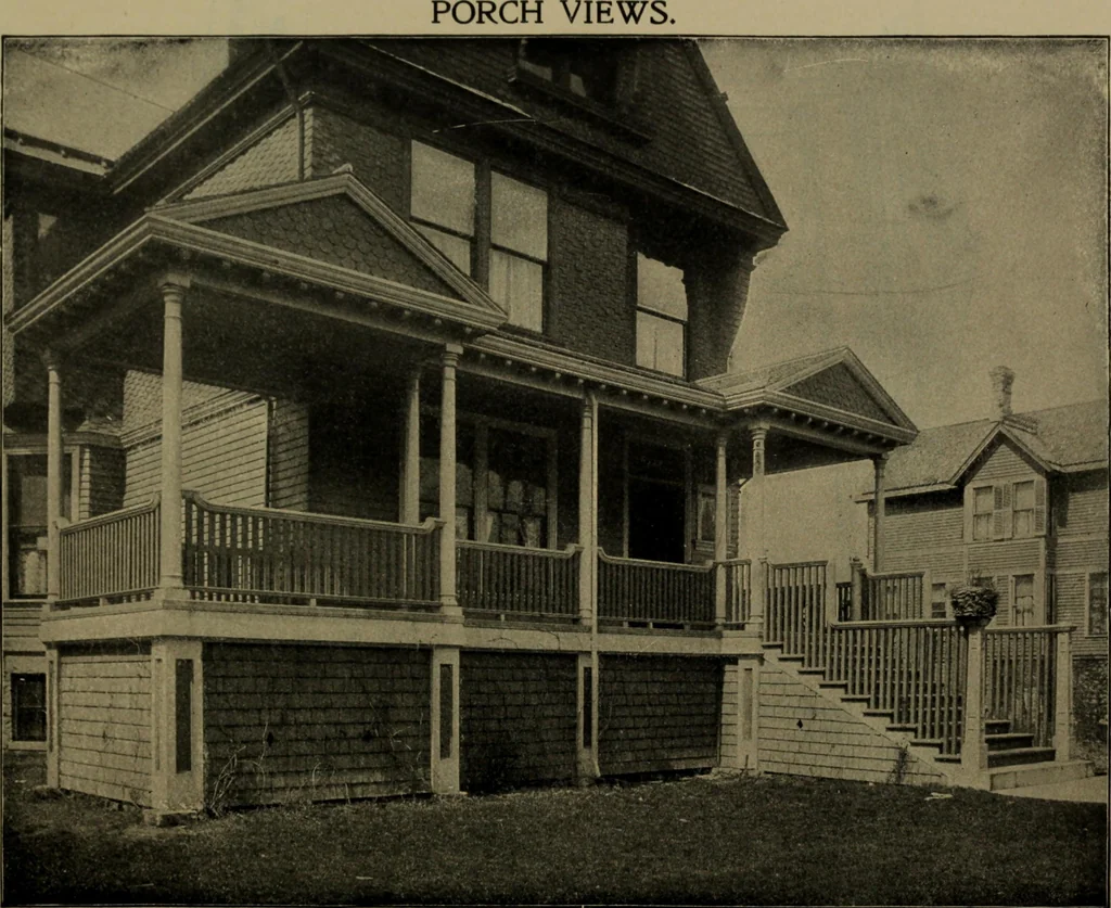 An illustration from Universal design book : containing official list prices of sash, doors and blinds ... official list prices of head, corner and base blocks ... official moulding book ... official list: window glass .., 1908, leaf 243