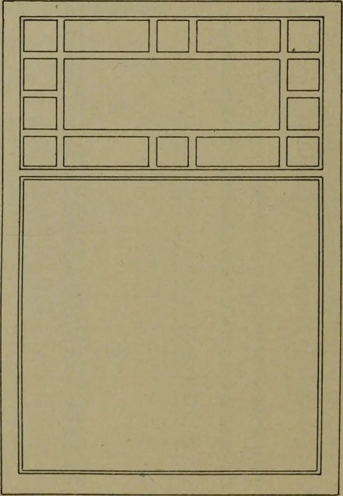 An illustration from Universal design book : containing official list prices of sash, doors and blinds ... official list prices of head, corner and base blocks ... official moulding book ... official list: window glass .., 1908, leaf 25